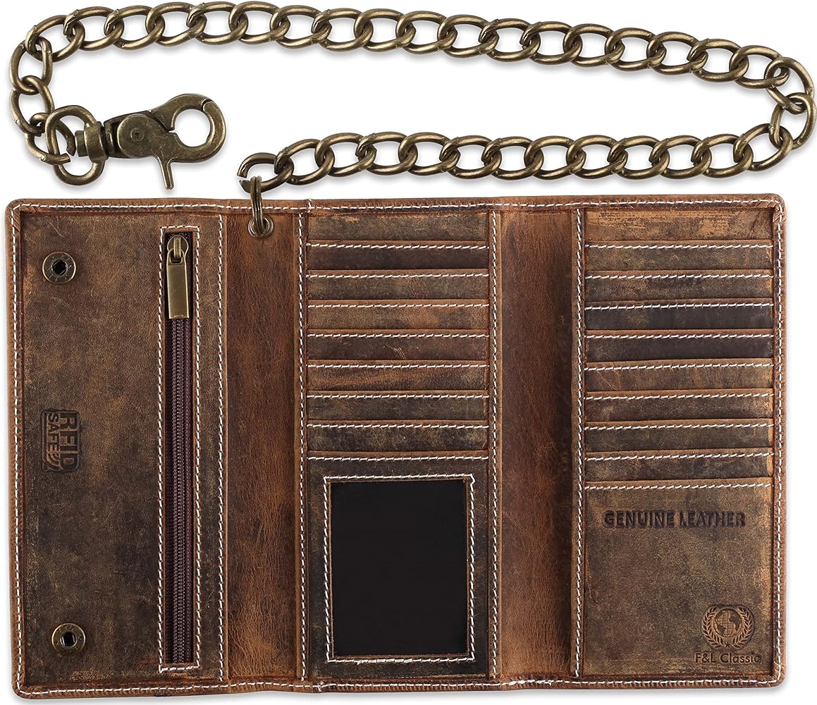 Amazon.com: F&L CLASSIC Chain Wallets for Men buffalo premium